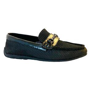Steve Madden Justinn BOYS Slip On Black Leather Dress Shoes/ Loafers Sz 5
